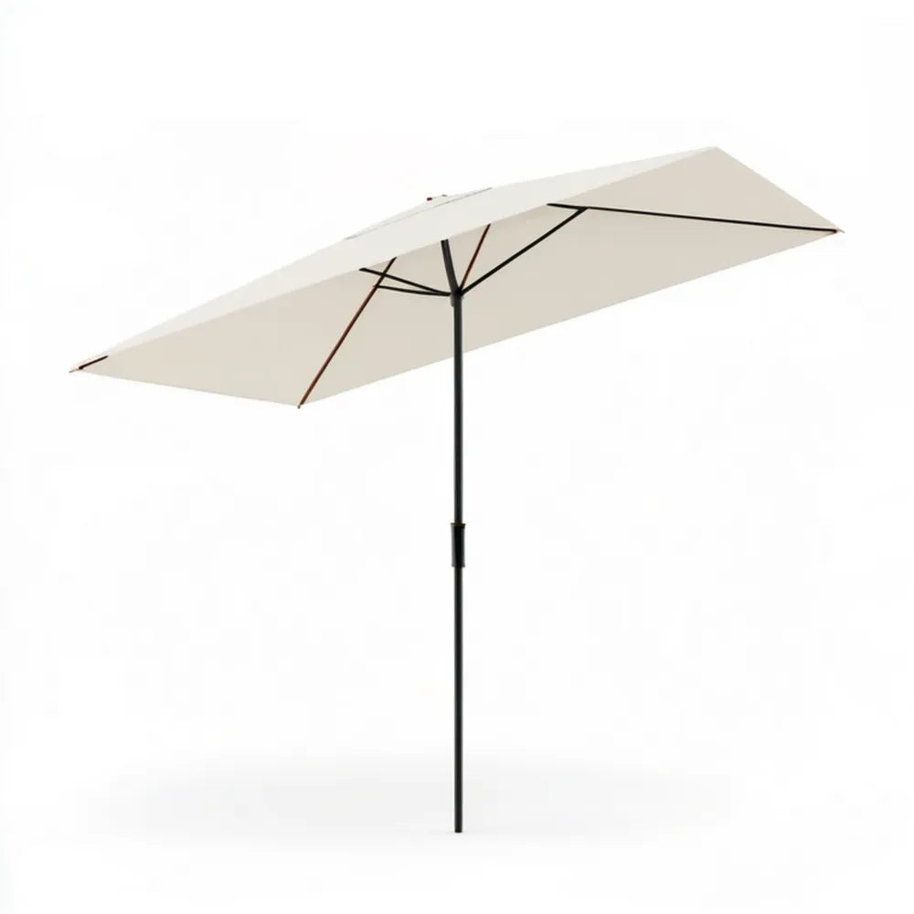 Prostokątny parasol ogrodowy kremowo-czarny 300 x 200 x 250 cm