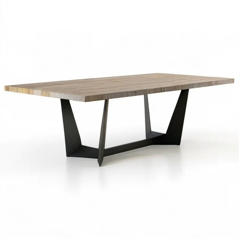 Prostokątny stół do jadalni 180 x 90 x 75 cm, dąb naturalny/czarny